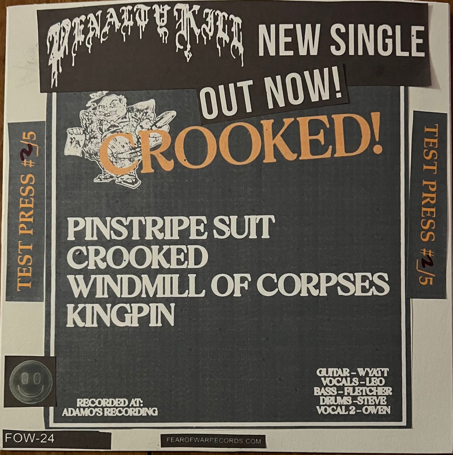 Penalty Kill - Crooked 7” FOW-24 one pre costomer