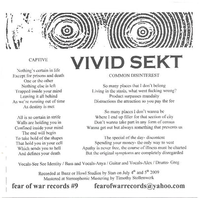 Vivid Sekt / Bog People - split 7" FOW#9